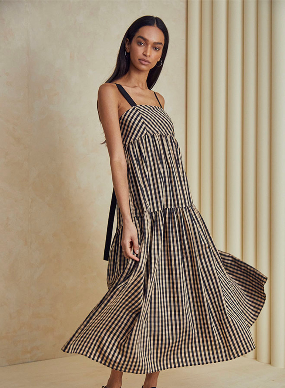 Hunter Bell Easton Dress, Black & Brown Gingham